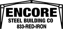 Encore Steel Building Co 833-RED-IRON Logo