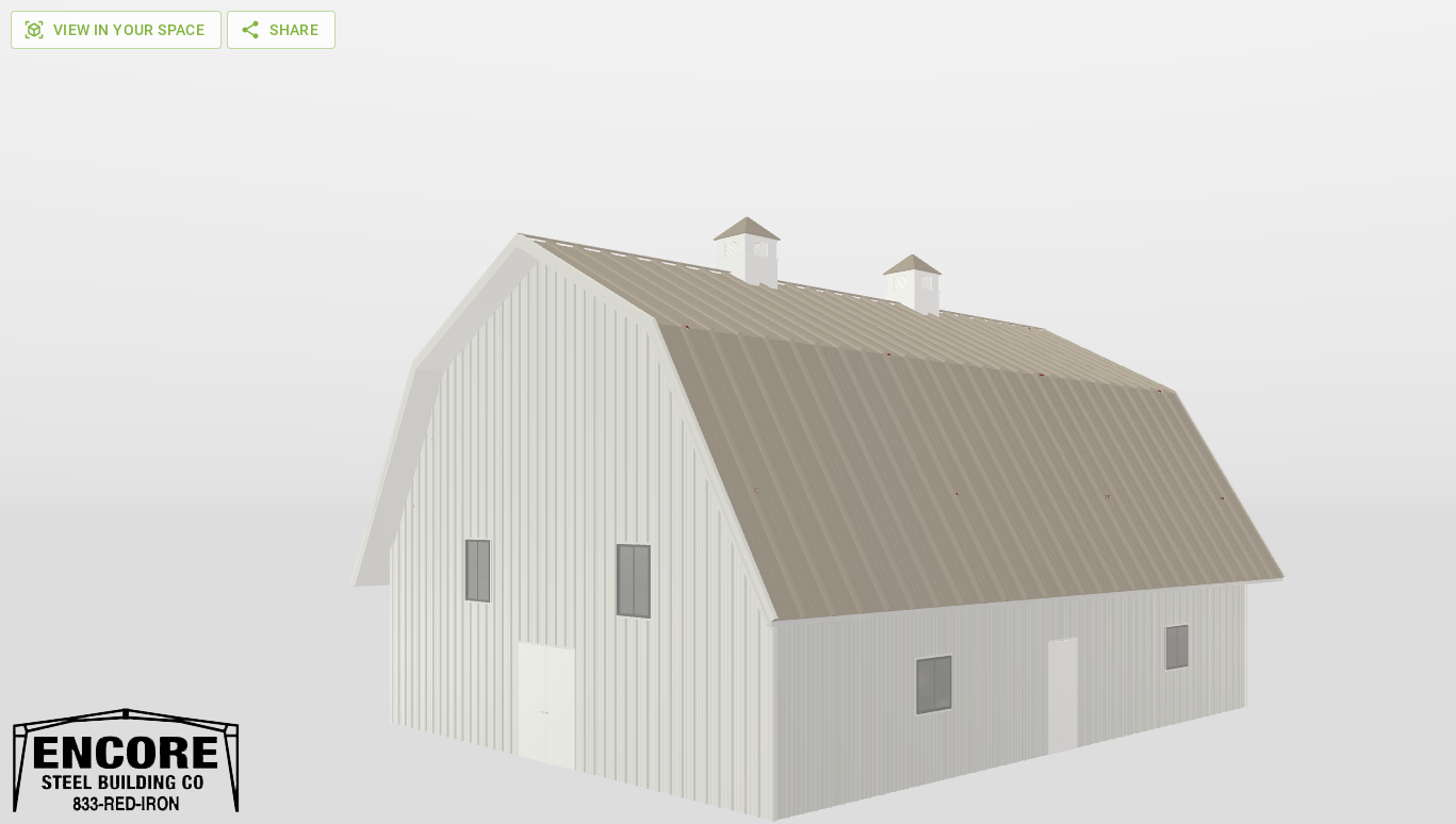 Perspective View Gambrel 40'X50'X12-tall