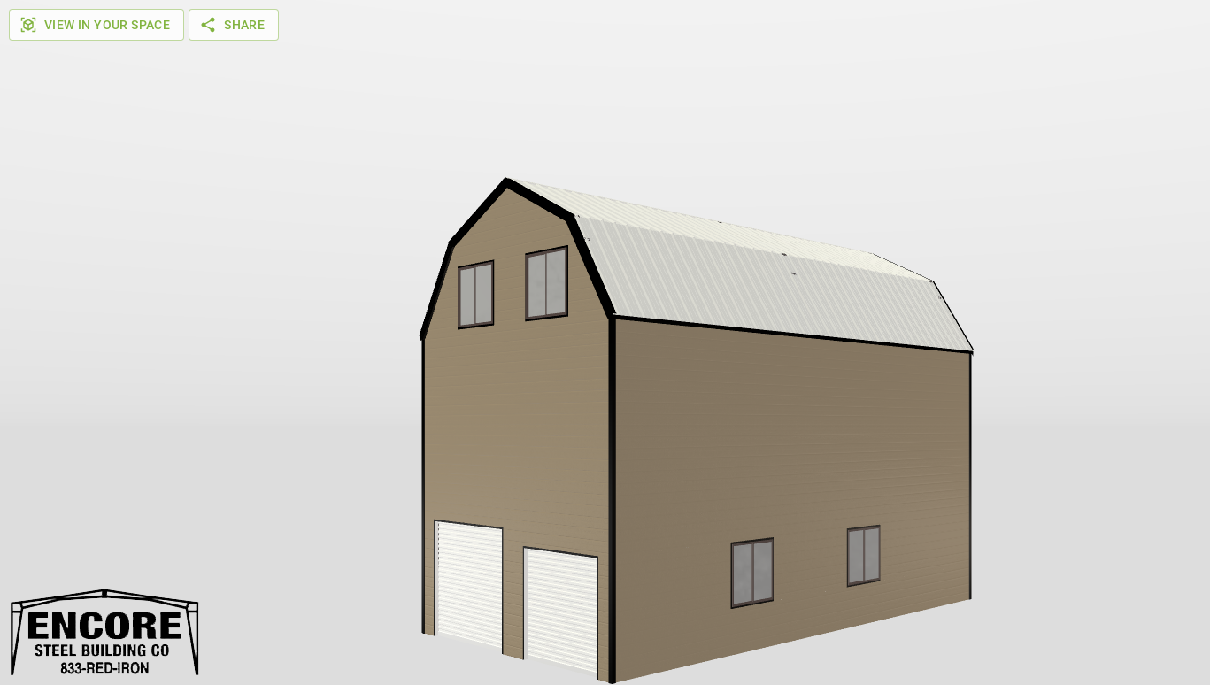 Perspective View Gambrel 20'X40'X20-tall