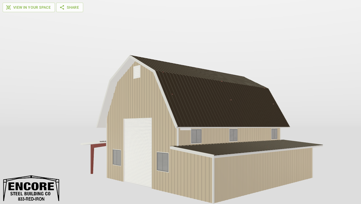 Perspective View Gambrel 30'X40'X16-tall