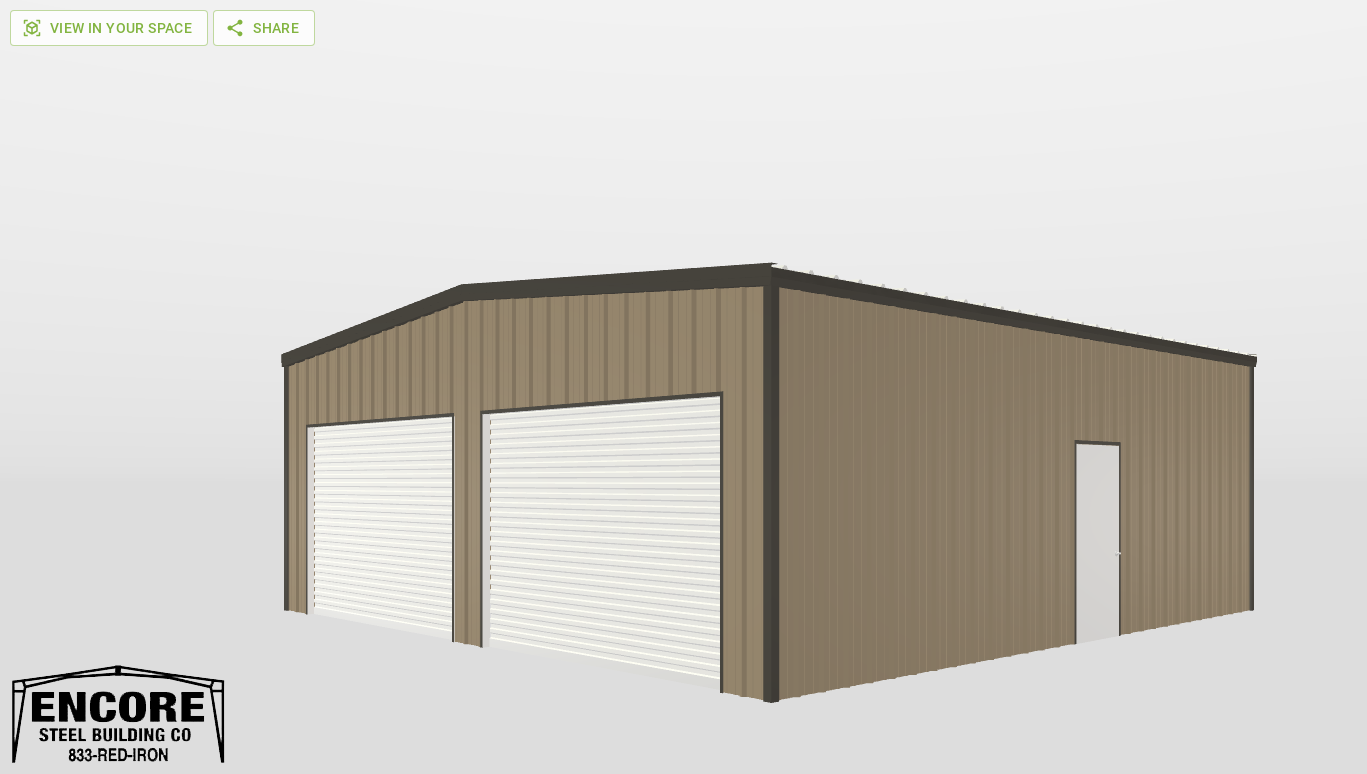 Perspective View Gable 30'X30'X10-tall