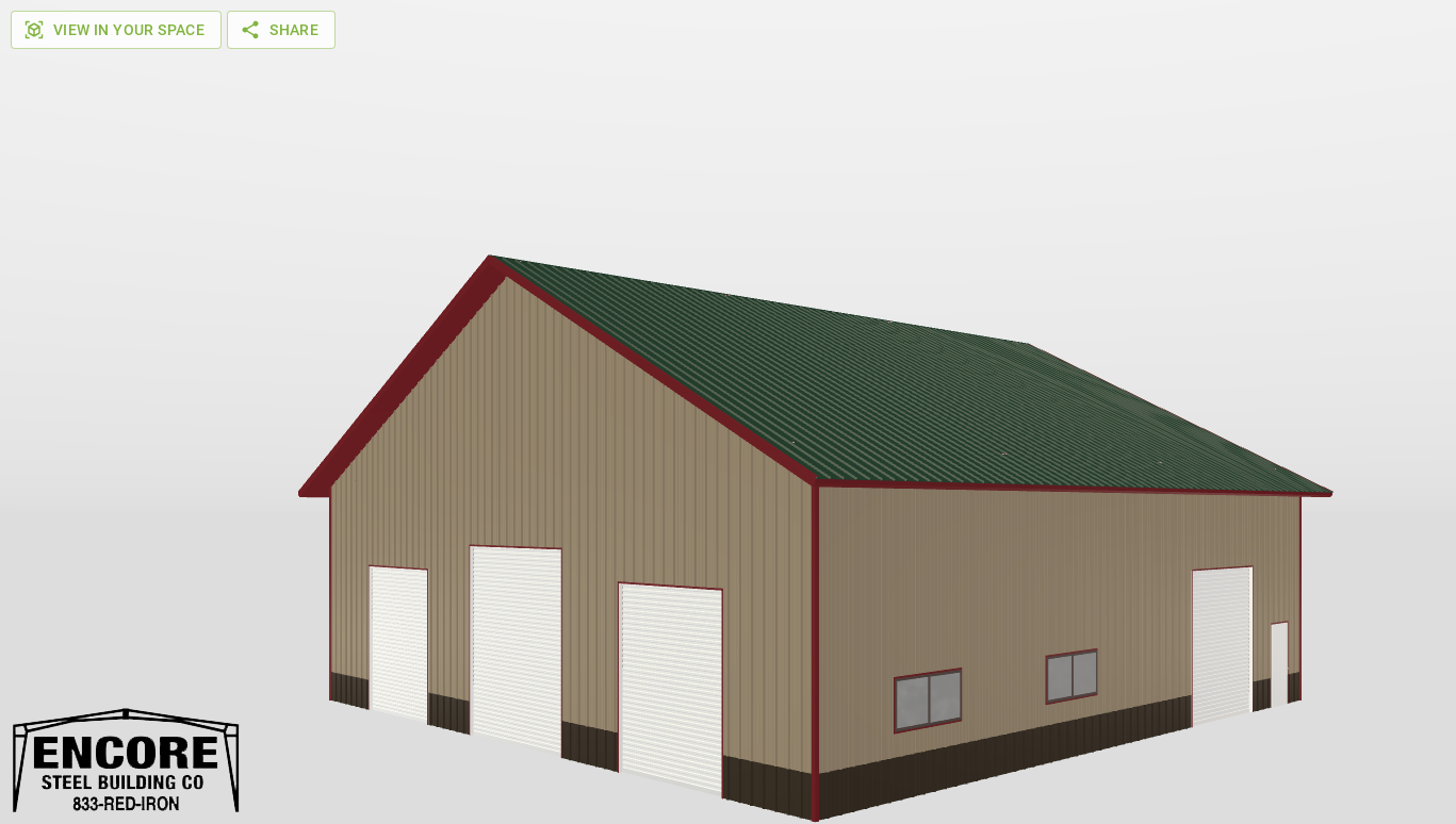 Perspective View Gable 60'X60'X18-tall