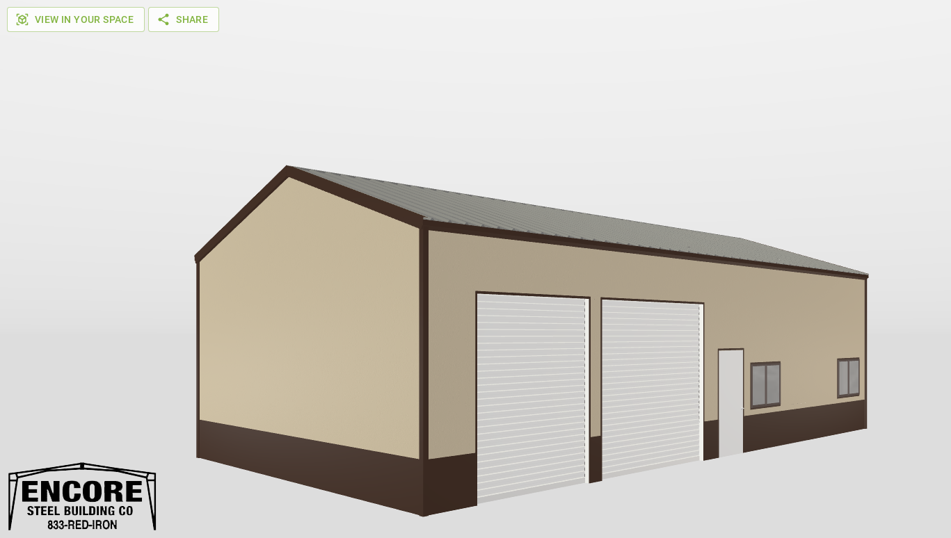 Perspective View Gable 24'X47'X12-tall